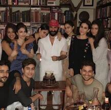 PICS: Saif Ali Khan poses with daughter Sara & son Ibrahim at his BIRTHDAY BASH but where is Taimur?