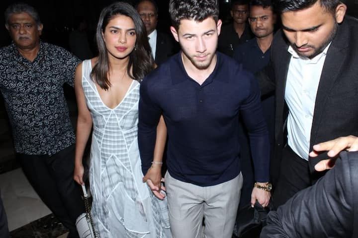 Just a day before their official roka ceremony, Priyanka Chopra and Nick Jonas go out for dinner. 