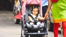 In Pics: Taimur's cousin Inaaya looks cute as a button as she steps out for a stroll in her pram & you can't miss her expressions