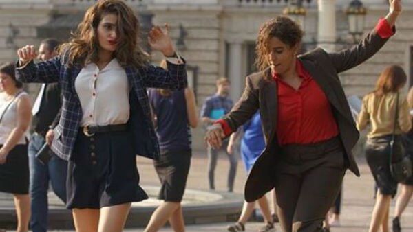 Watch: Dangal girls Fatima Sana Shaikh and Sanya Malhotra dance like nobody's watching on the streets of Europe! Watch: Dangal girls Fatima Sana Shaikh and Sanya Malhotra dance like nobody's watching on the streets of Europe!