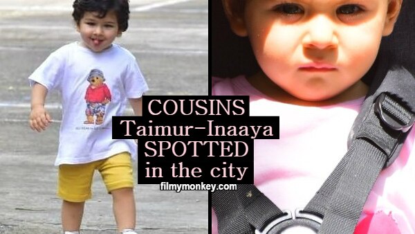 Cousins Taimur-Inaaya make cute spottings in the city; Former cutely sticks his tongue out for the paps! Cousins Taimur-Inaaya make cute spottings in the city; Former cutely sticks his tongue out for the paps!