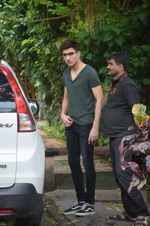 PICS: A specsy Ibrahim Ali Khan is all smiles at the paparazzi as daddy Saif is chilling in Maldives with family!