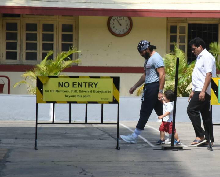 Internet's favourite baby Taimur Ali Khan was spotted on a day out with his daddy cool Saif Ali Khan