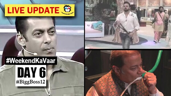 Bigg Boss 12 Weekend Ka Vaar HIGHLIGHTS: Salman's prank, Anup in Torture room, Sreesanth's anger & elimination! Bigg Boss 12 Weekend Ka Vaar HIGHLIGHTS: Salman's prank, Anup in Torture room, Sreesanth's anger & elimination!