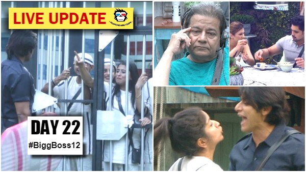 Bigg Boss 12 Day 22 HIGHLIGHTS: Neha, Karanvir, Sreesanth get NOMINATED; Anup Jalota keeps a tab on housemates Bigg Boss 12 Day 22 HIGHLIGHTS: Neha, Karanvir, Sreesanth get NOMINATED; Anup Jalota keeps a tab on housemates