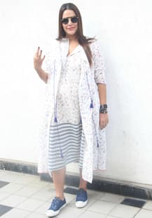 Pregnant Neha Dhupia flaunts her BABY BUMP posing with Anil Kapoor![INSIDE PICS]