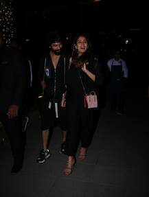 PICS: Shahid Kapoor & wife Mira Rajput get snapped twinning in black on a dinner date!