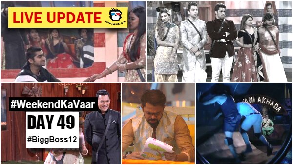 Bigg Boss 12 Weekend Ka Vaar Day 49 HIGHLIGHTS: Urvashi EVICTED, Contestants get EMOTIONAL; KVB wins Sultani Akhada Bigg Boss 12 Weekend Ka Vaar Day 49 HIGHLIGHTS: Urvashi EVICTED, Contestants get EMOTIONAL; KVB wins Sultani Akhada