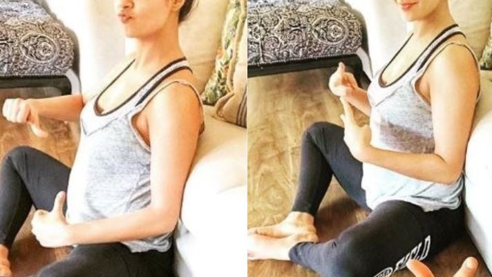 PICS: After announcing PREGNANCY, Surveen Chawla flaunts her BABY BUMP while doing Yoga! PICS: After announcing PREGNANCY, Surveen Chawla flaunts her BABY BUMP while doing Yoga!