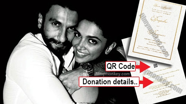 Deepika Ranveer Wedding Reception Card to media has a QR code for security & appeal for donation! Deepika Ranveer Wedding Reception Card to media has a QR code for security & appeal for donation!