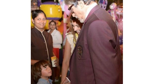 Big B's caption for picture with Abram Khan from Aaradhya's birthday bash is too cute! Big B's caption for picture with Abram Khan from Aaradhya's birthday bash is too cute!