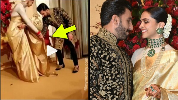 DeepRanv Bangalore Wedding reception: Hubby helps wife settle her saree & the video is winning hearts! DeepRanv Bangalore Wedding reception: Hubby helps wife settle her saree & the video is winning hearts!