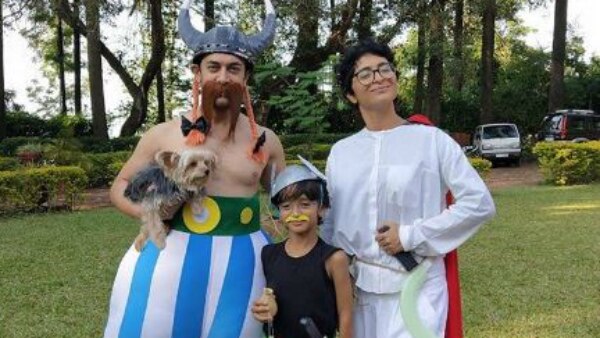 PICS: Aamir Khan & wife Kiran dress up as Asterix characters for son Azad's costume party! PICS: Aamir Khan & wife Kiran dress up as Asterix characters for son Azad's costume party!