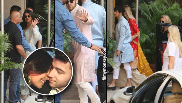 Priyanka Nick Wedding Puja: Priyanka Chopra, Nick Jonas with Joe & Sophie Turner arrive at her parents house! Priyanka Nick Wedding Puja: Priyanka Chopra, Nick Jonas with Joe & Sophie Turner arrive at her parents house!