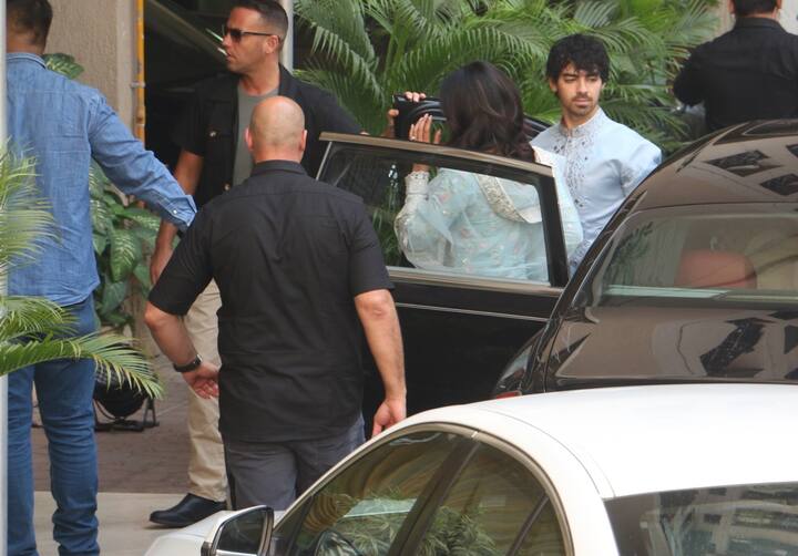 The pre-wedding rituals for the much awaited marriage of Priyanka-Nick have started as the couple visited her parents' house for the puja.