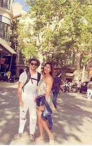 The couple is having a great time in Barcelone. Earlier they attended IIFA 2016. This was Karan Singh Grover's first visit to IIFA.