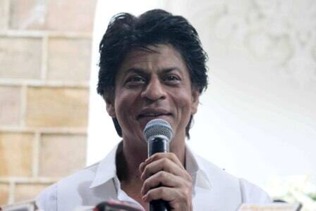 Bollywood actor Shahrukh Khan interacts with media on occasion of Eid al-Fitr celebrations at his residence Mannat, in Mumbai, India on July 7, 2016. (Pravin Utturkar/SOLARIS IMAGES)
