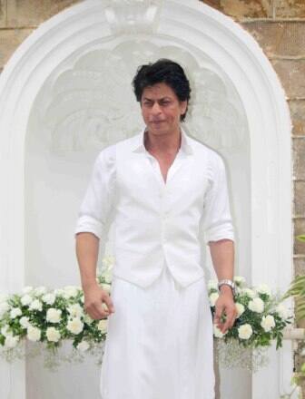Bollywood actor Shahrukh Khan during the Eid al-Fitr celebrations at his residence Mannat, in Mumbai, India on July 7, 2016. (Pravin Utturkar/SOLARIS IMAGES)