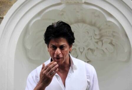 Bollywood actor Shahrukh Khan during the Eid al-Fitr celebrations at his residence Mannat, in Mumbai, India on July 7, 2016. (Pravin Utturkar/SOLARIS IMAGES)