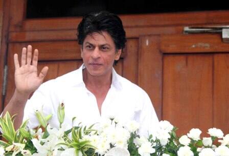 Bollywood actor Shahrukh Khan during the Eid al-Fitr celebrations at his residence Mannat, in Mumbai, India on July 7, 2016. (Pravin Utturkar/SOLARIS IMAGES)