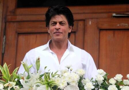 Bollywood actor Shahrukh Khan during the Eid al-Fitr celebrations at his residence Mannat, in Mumbai, India on July 7, 2016. (Pravin Utturkar/SOLARIS IMAGES)