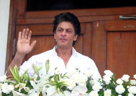 Bollywood actor Shahrukh Khan during the Eid al-Fitr celebrations at his residence Mannat, in Mumbai, India on July 7, 2016. (Pravin Utturkar/SOLARIS IMAGES)