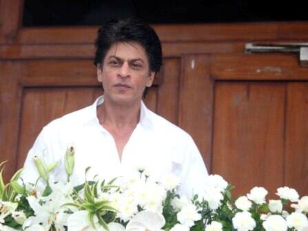 Bollywood actor Shahrukh Khan during the Eid al-Fitr celebrations at his residence Mannat, in Mumbai, India on July 7, 2016. (Pravin Utturkar/SOLARIS IMAGES)