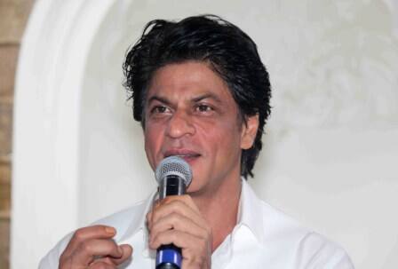 Bollywood actor Shahrukh Khan interacts with media on occasion of Eid al-Fitr celebrations at his residence Mannat, in Mumbai, India on July 7, 2016. (Pravin Utturkar/SOLARIS IMAGES)