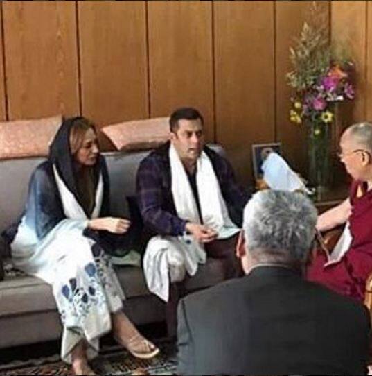 Salman Khan and Iulia Vantur meeting the Dalai Lama