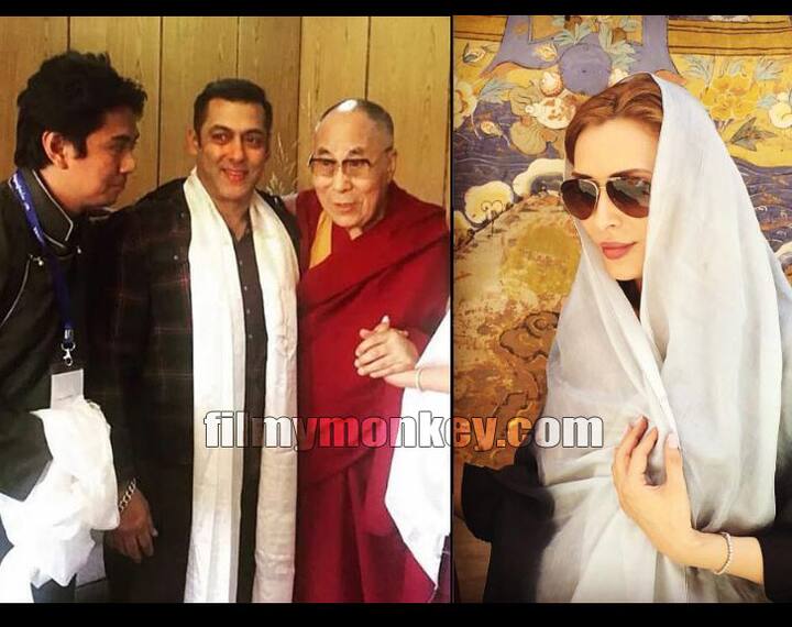 In another picture of Salman Khan and Dalai Lama,Iulia is cropped out