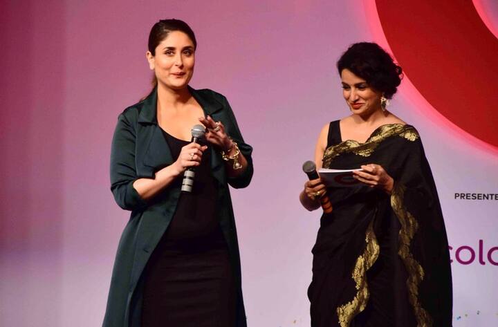 Bollywood actors Kareena Kapoor and Tisca Chopra during the press conference to launch of Global Citizen Festival of India hosted by Global Education and Leadership foundation in Mumbai, India on September 12, 2016. (Sanket Shinde/ SOLARIS IMAGES)