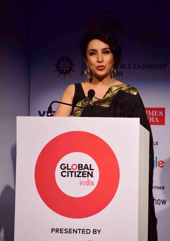 Bollywood actor Tisca Chopra during the press conference to launch of Global Citizen Festival of India hosted by Global Education and Leadership foundation in Mumbai, India on September 12, 2016. (Sanket Shinde/ SOLARIS IMAGES)