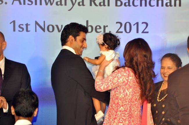 Parents Abhishek and Aishwarya with little Aaradhya