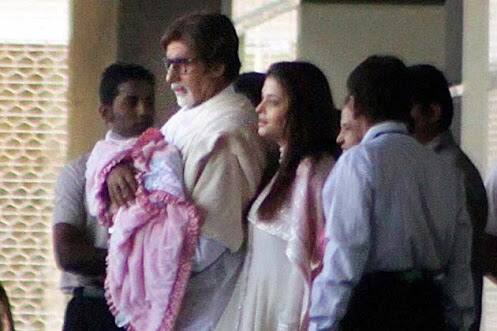 Amitabh carrying newborn Aaradhya