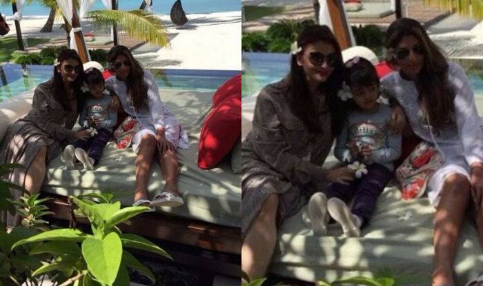 Mommy Bachchan and Bua Shweta Bahchan with Aaradhya on a trip
