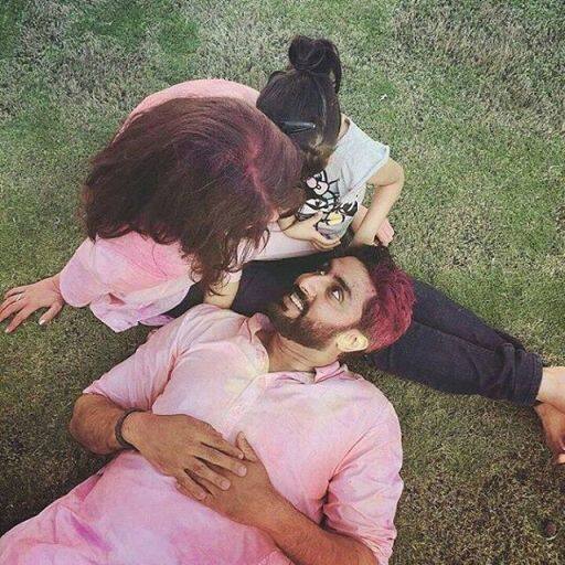 Abhishek with family on Holi