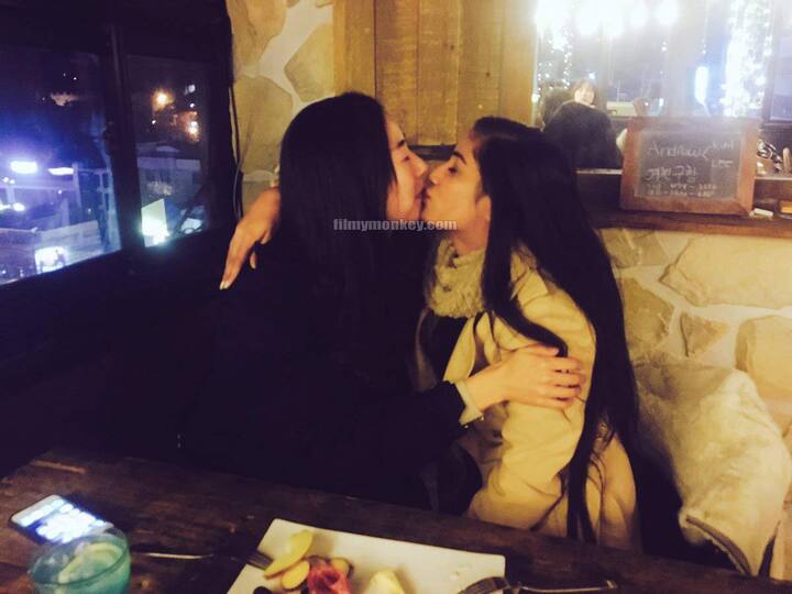 The next picture in this series shocked us where Poonam and her friend are seen in a lip lock