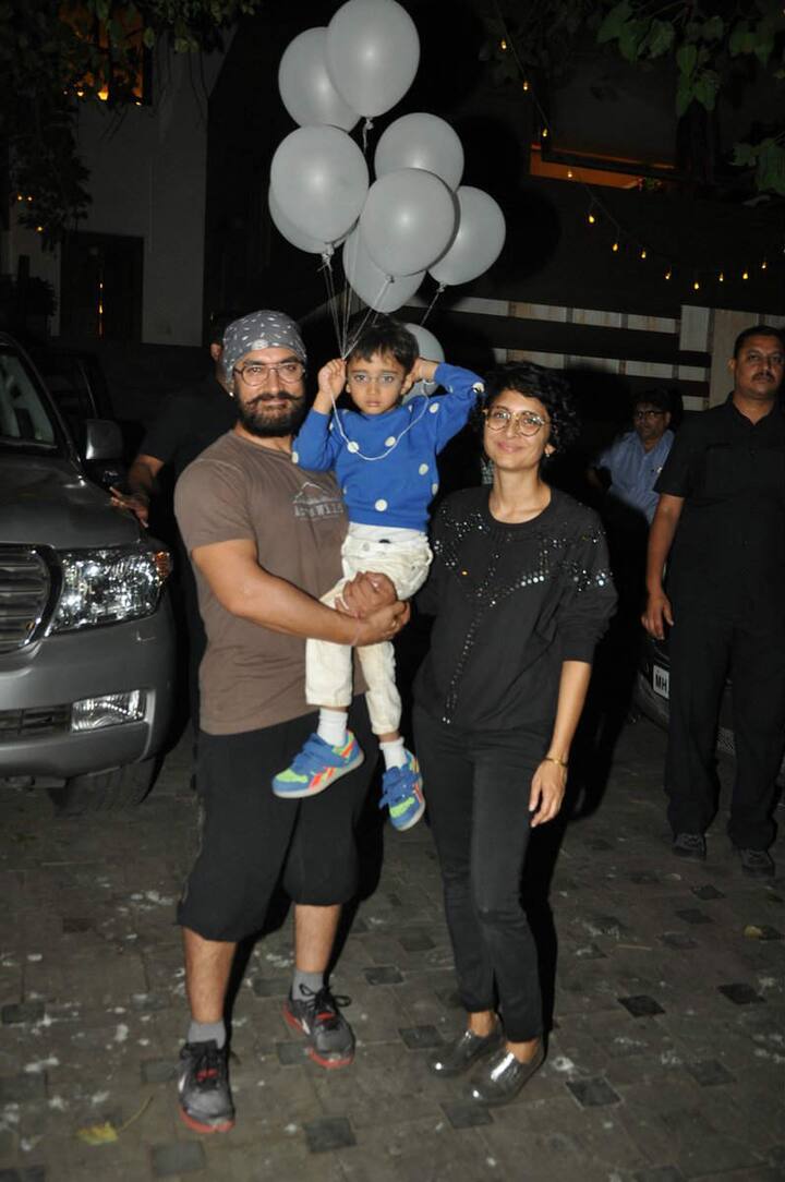 The celebrations took place at Aamir's nephew Imran Khan's residence where friends and family members gathered to wish the tiny tot 