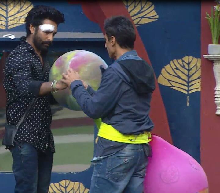 This week nomination task will require the contestants to tie a balloon behind their backs