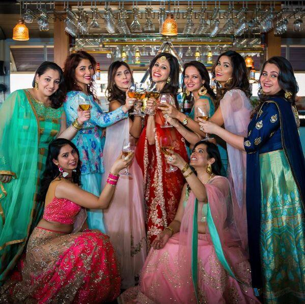 Kishwer shared this picture with her bridemaids on Instagram and captioned it as