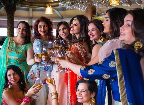 In the pictures, she is seen grouped by her pretty bridesmaids all around. (Photo: Instagram/ weddingsutra)