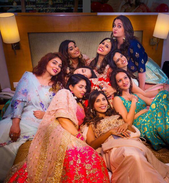 Kishwer had a blast with her close ones on her bridesmaid shoot. (Photo: Instagram/ kalkifashion)
