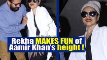 Dangal screening: The eternal Rekha embarrasses Aamir Khan with her naughty avatar; Makes fun of his height! PICS!