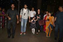 IN PICS: Abhishek, Aishwarya and Aaradhya back in Mumbai after ringing in the New Year in Dubai!