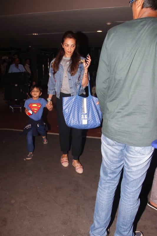 Bollywood actor Sohail Khan's wife with their son