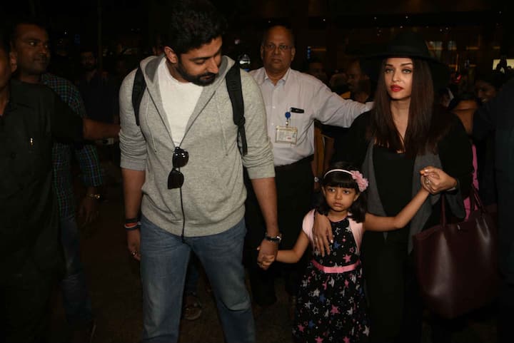 Bollywood's most adorable couple Abhishek and Aishwarya were also spotted with daughter Aaradhya at the airport. (Photo: Manav Manglani)