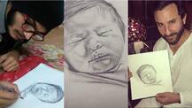 PHOTOS: This PIC of daddy Saif holding baby Taimur's SKETCH will melt your hearts !