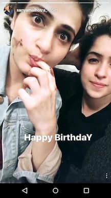 SEE PICS: 'Dangal' girl Fatima Sana Shaikh aka 'Geeta Phogat' celebrates BIRTHDAY with her onscreen sister & BFF Sanya Malhotra!