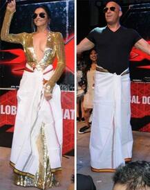 SEE PICS: Deepika Padukone redefines HOTNESS in her BOLD golden outfit as she GROVES to 'lungi dance' with Vin Diesel!
