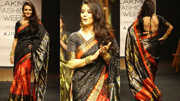 Preity+Zinta | Black saree blouse designs, Black saree, Stylish sarees